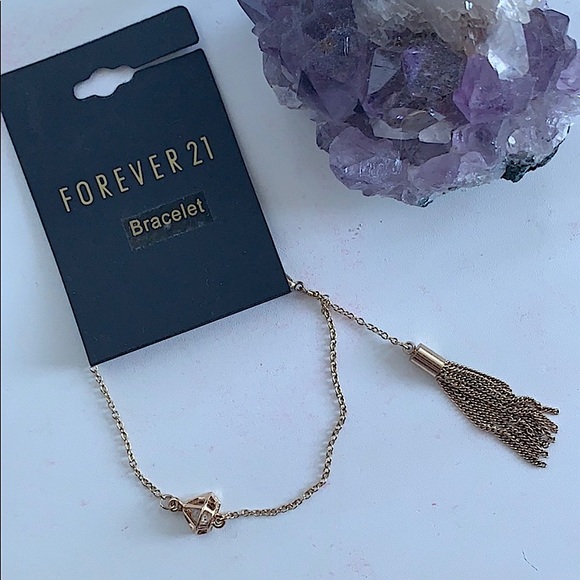 3/$15 Forever 21 gold bracelet w/ diamonds accent
